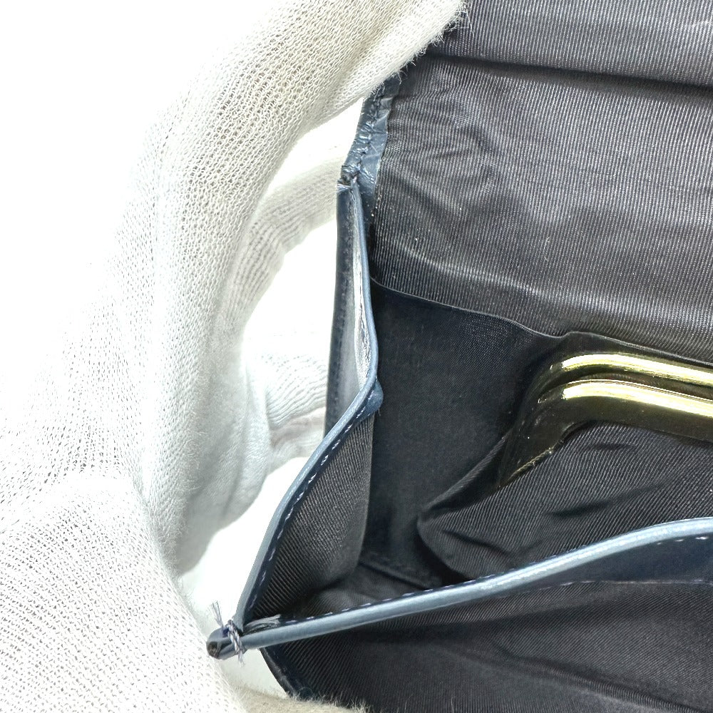 Dior トロッター ジャガード ヴィンテージ フラップ  ロングウォレット がま口 長財布 ジャガード レディース ネイビー - brandshop-reference