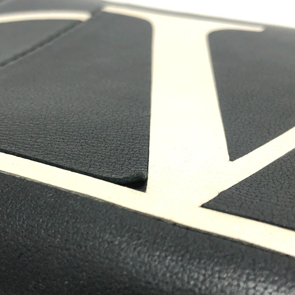 VALENTINO Ｖロゴ 二つ折り財布 ミドルウォレット 小物 2つ折り財布 レザー ユニセックス ブラック - brandshop-reference