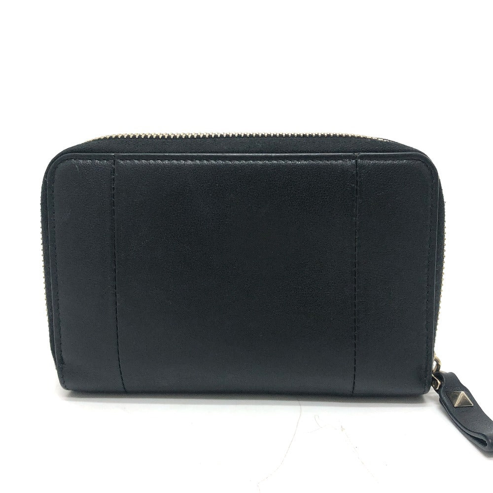 VALENTINO Ｖロゴ 二つ折り財布 ミドルウォレット 小物 2つ折り財布 レザー ユニセックス ブラック - brandshop-reference