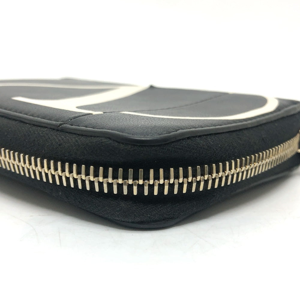 VALENTINO Ｖロゴ 二つ折り財布 ミドルウォレット 小物 2つ折り財布 レザー ユニセックス ブラック - brandshop-reference