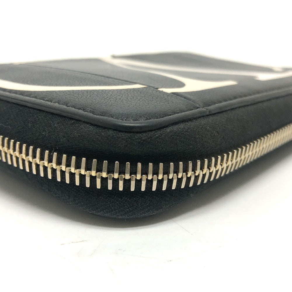VALENTINO Ｖロゴ 二つ折り財布 ミドルウォレット 小物 2つ折り財布 レザー ユニセックス ブラック - brandshop-reference
