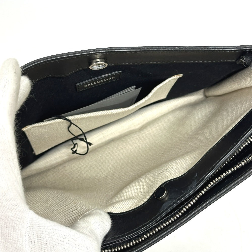 BALENCIAGA 528147 総柄 ポシェット カバン 斜め掛け 肩掛け ショルダーバッグ レザー/キャンバス レディース ホワイト×ブラック - brandshop-reference