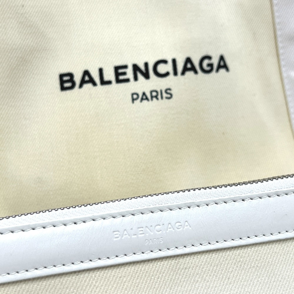 BALENCIAGA 339933 ネイビーカバスS カバン バッグ ハンドバッグ トートバッグ キャンバス/レザー レディース ホワイト - brandshop-reference