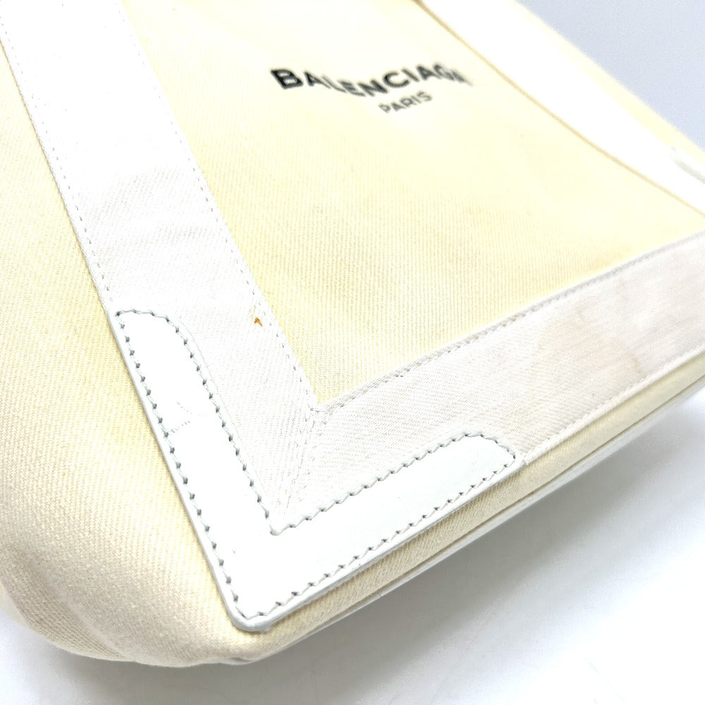 BALENCIAGA 339933 ネイビーカバスS カバン バッグ ハンドバッグ トートバッグ キャンバス/レザー レディース ホワイト - brandshop-reference