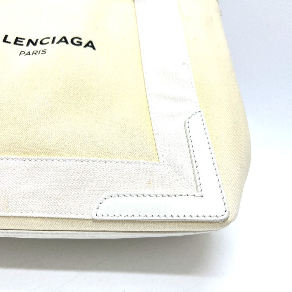 BALENCIAGA 339933 ネイビーカバスS カバン バッグ ハンドバッグ トートバッグ キャンバス/レザー レディース ホワイト - brandshop-reference