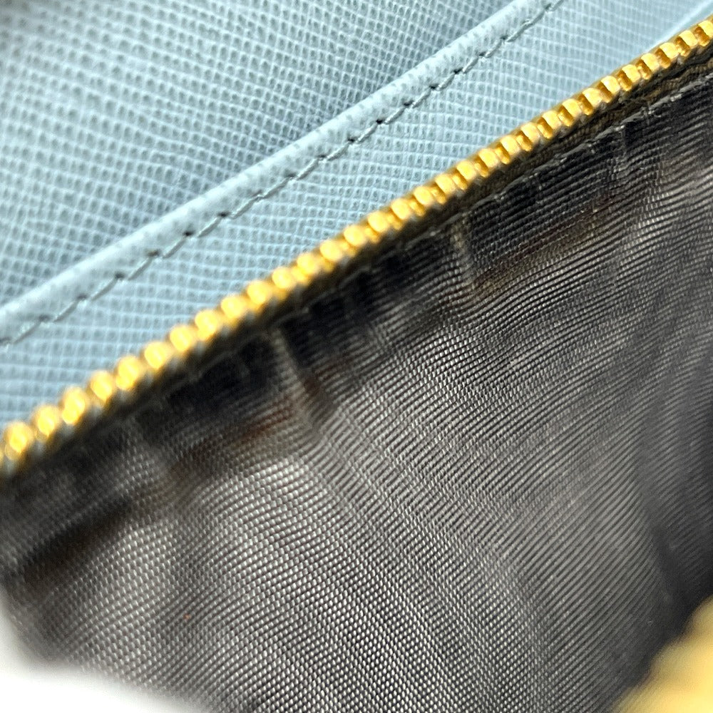 PRADA 1M0506 ロゴ ラウンドファスナー 長財布 財布 ウォレット 長財布 サフィアーノレザ－ レディース ブルー - brandshop-reference