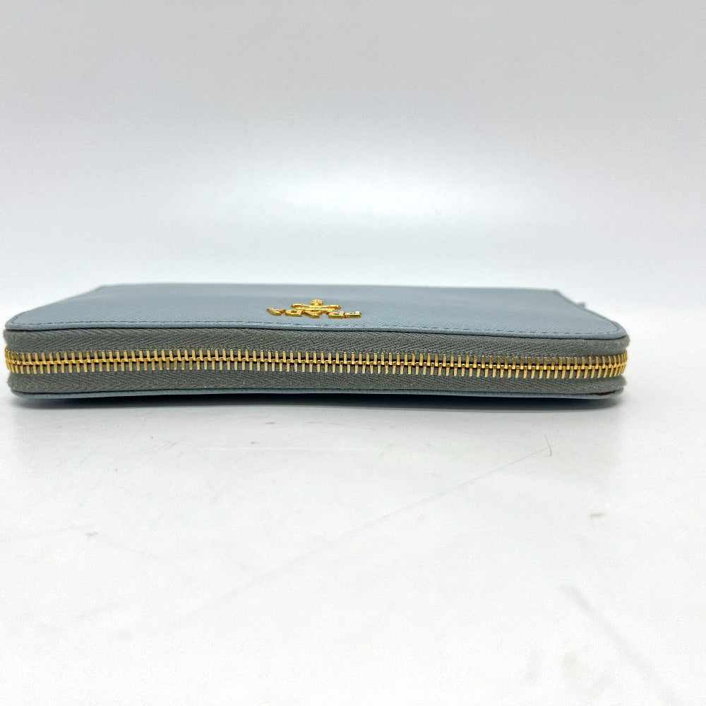 PRADA 1M0506 ロゴ ラウンドファスナー 長財布 財布 ウォレット 長財布 サフィアーノレザ－ レディース ブルー - brandshop-reference