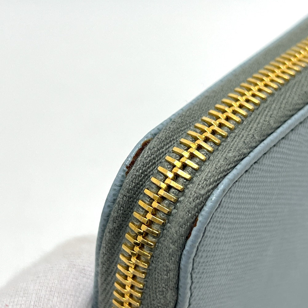 PRADA 1M0506 ロゴ ラウンドファスナー 長財布 財布 ウォレット 長財布 サフィアーノレザ－ レディース ブルー - brandshop-reference