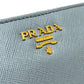 PRADA 1M0506 ロゴ ラウンドファスナー 長財布 財布 ウォレット 長財布 サフィアーノレザ－ レディース ブルー - brandshop-reference