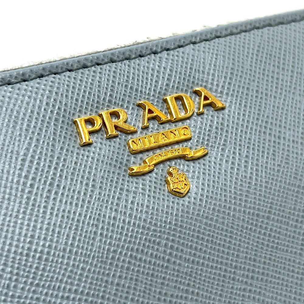 PRADA 1M0506 ロゴ ラウンドファスナー 長財布 財布 ウォレット 長財布 サフィアーノレザ－ レディース ブルー - brandshop-reference