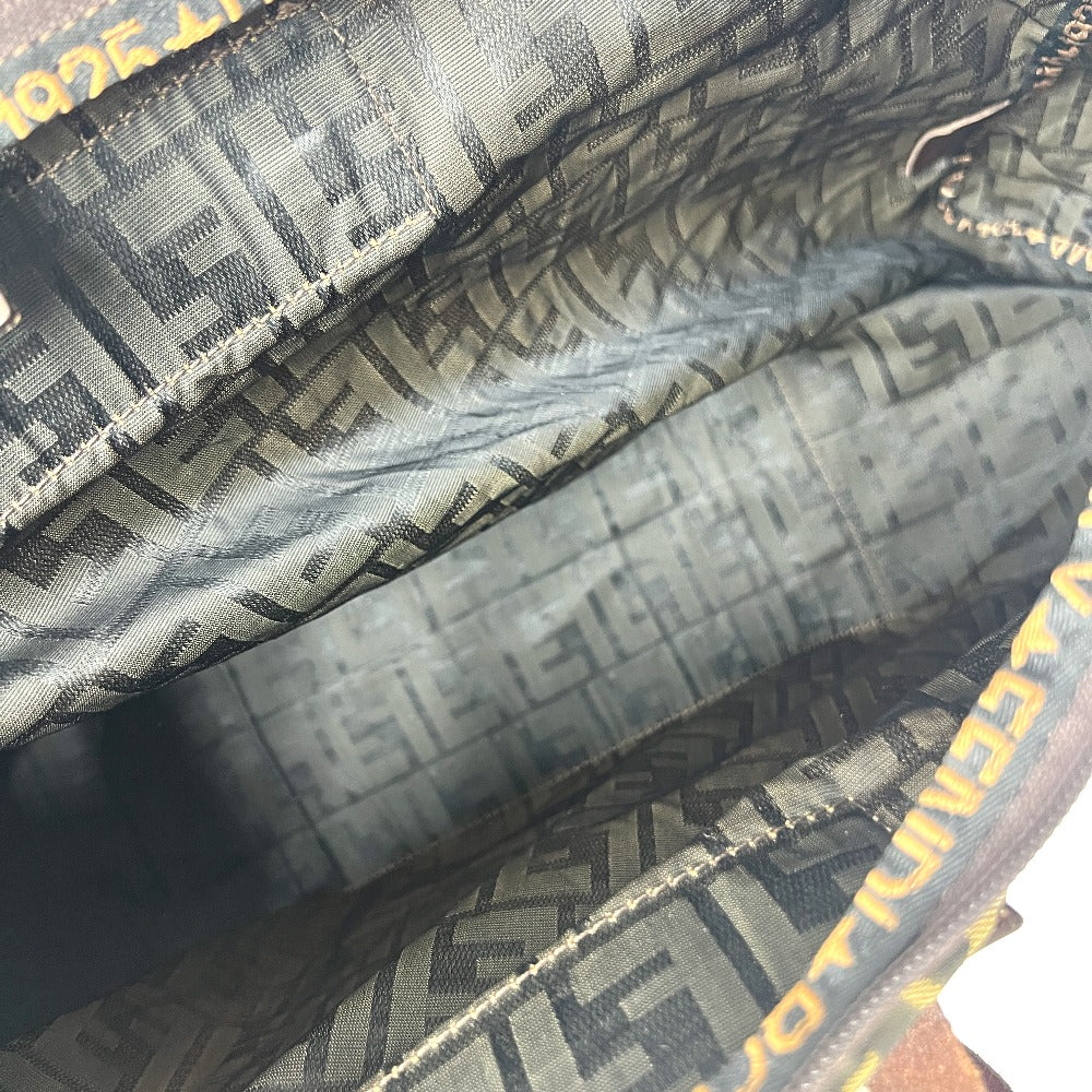 FENDI ズッカ柄 折り畳み カバン バッグ トートバッグ レザー/キャンバス レディース ブラウン - brandshop-reference