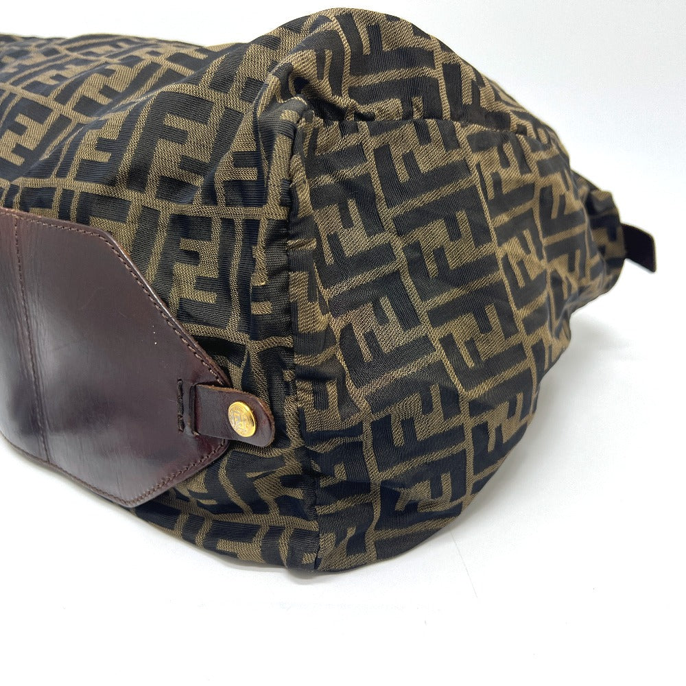 FENDI ズッカ柄 折り畳み カバン バッグ トートバッグ レザー/キャンバス レディース ブラウン - brandshop-reference