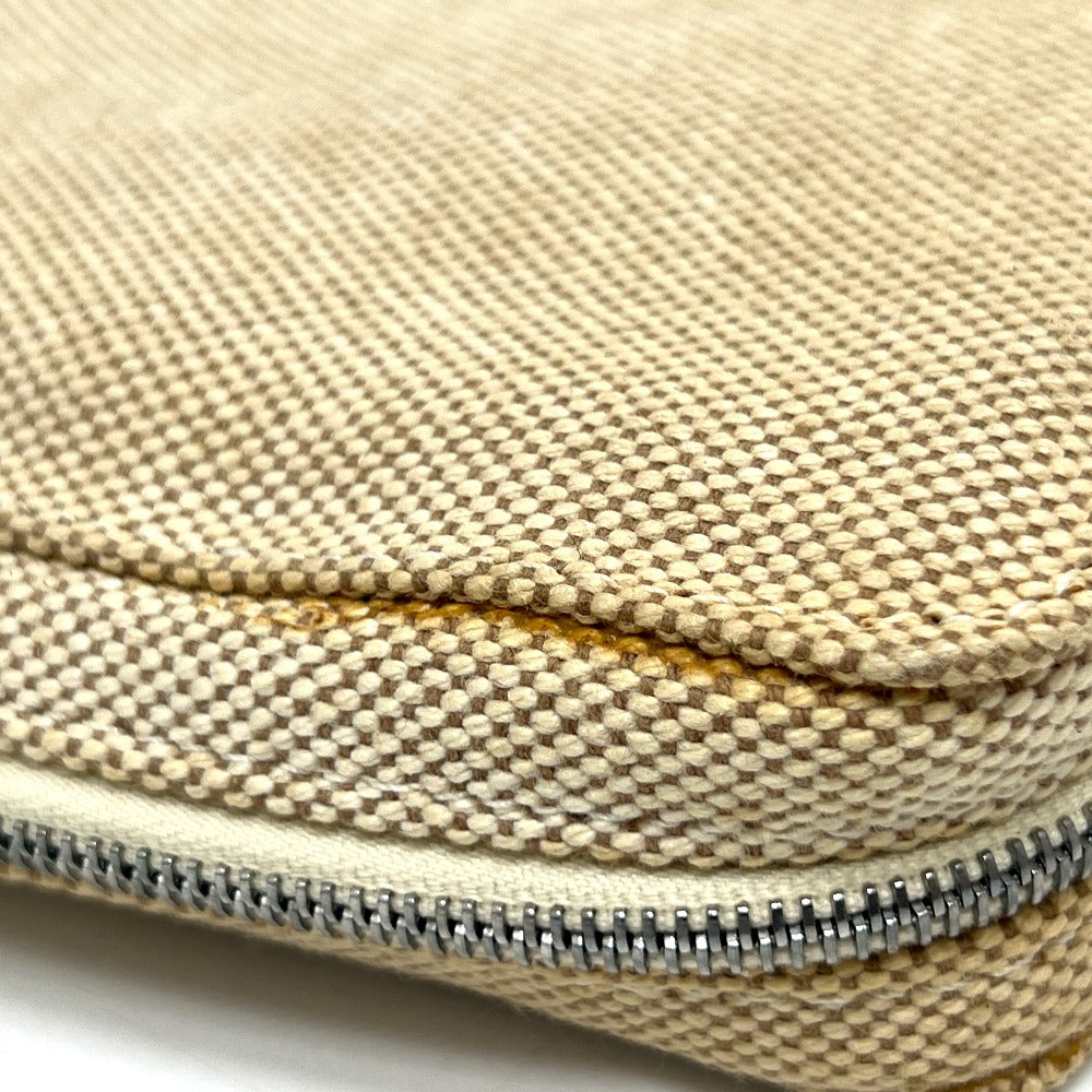 HERMES New Foule Tou Travel Pouch, Multi-Case, Toile H, Unisex, Brown Beige
