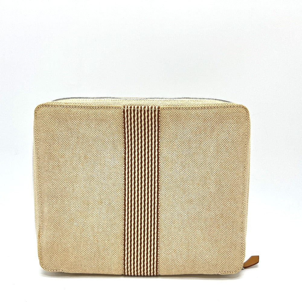 HERMES ニューフールトゥ トラベルポーチ マルチケース ポーチ トワルアッシュ ユニセックス ブラウンベージュ - brandshop-reference