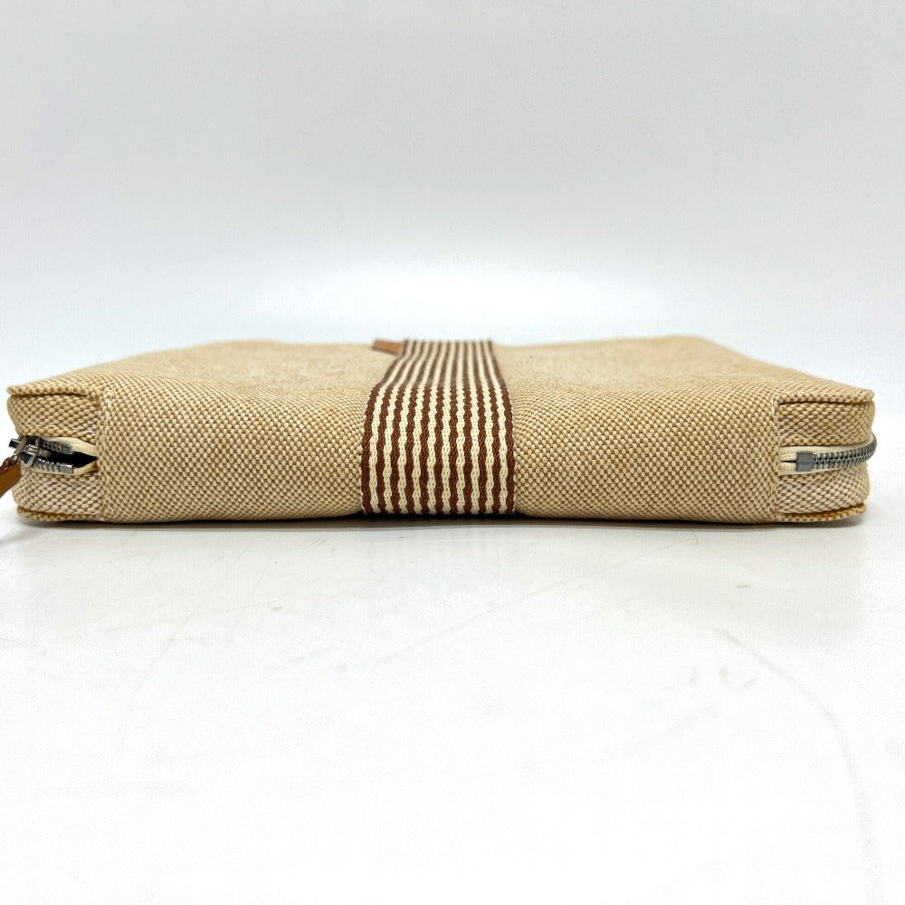 HERMES ニューフールトゥ トラベルポーチ マルチケース ポーチ トワルアッシュ ユニセックス ブラウンベージュ - brandshop-reference