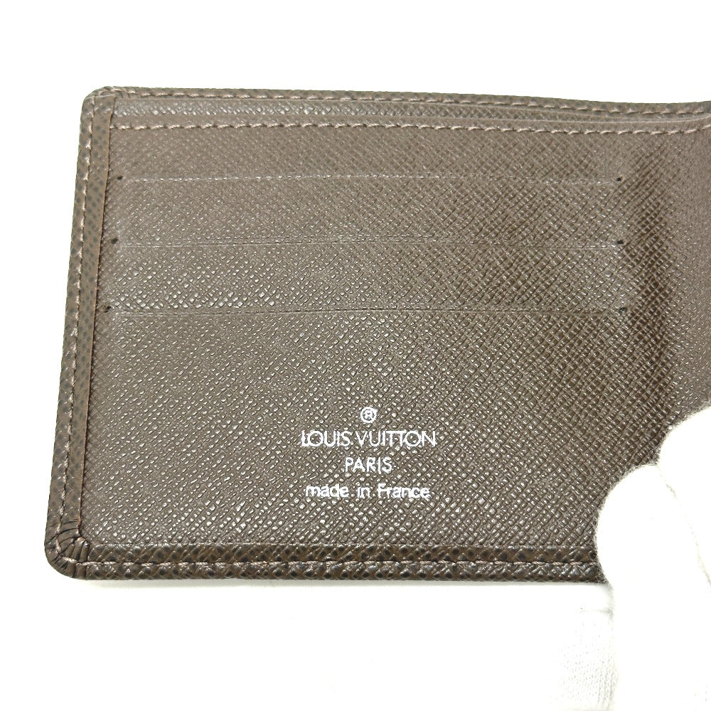LOUIS VUITTON M30488 Porto Bier 6 Cult Credit Wallet Short Wallet Billfold Bifold Wallet Taiga Leather Men's Grisly
