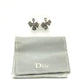 Christian Dior Ribbon Bijou Accessories Rhinestone Earrings Metal Women's Silver