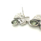 Christian Dior Ribbon Bijou Accessories Rhinestone Earrings Metal Women's Silver