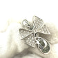Christian Dior Ribbon Bijou Accessories Rhinestone Earrings Metal Women's Silver