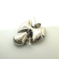 Christian Dior Ribbon Bijou Accessories Rhinestone Earrings Metal Women's Silver