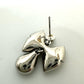 Christian Dior Ribbon Bijou Accessories Rhinestone Earrings Metal Women's Silver