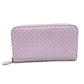 BOTTEGA VENETA 114076 Intrecciato Wallet Round Zipper Wallet Long Wallet Leather Women's Purple