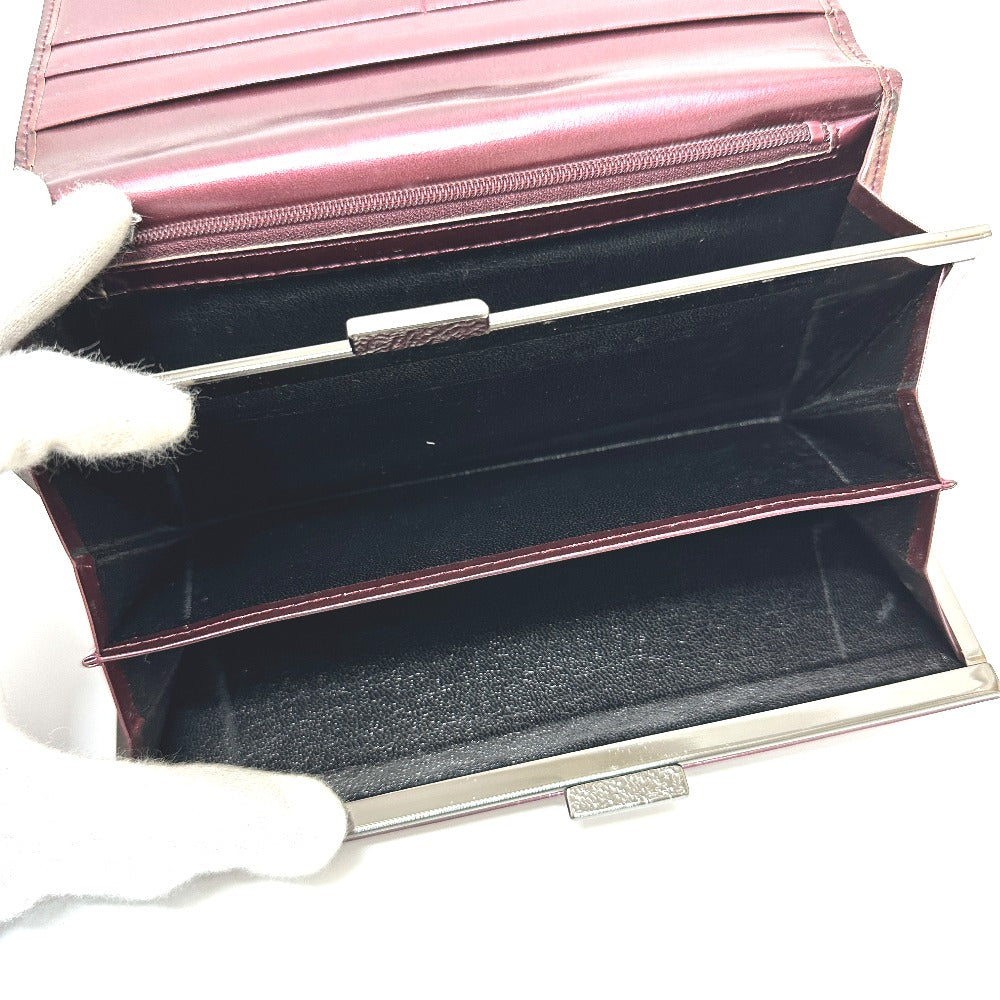 YVES SAINT LAURENT YSL Logo All Over Pattern Wallet Long Wallet Bifold Clasp Long Wallet Leather Women's Wine Red