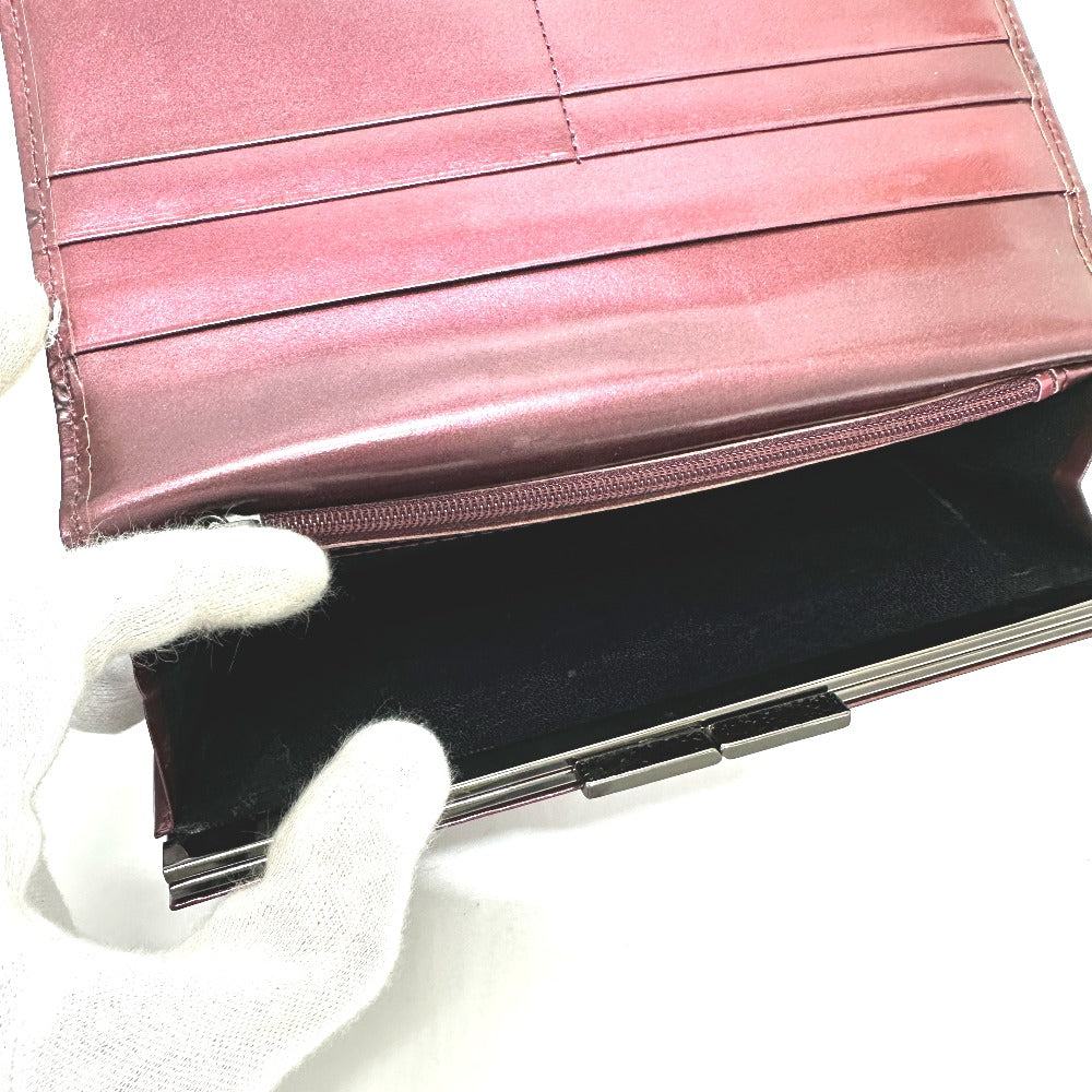 YVES SAINT LAURENT YSL Logo All Over Pattern Wallet Long Wallet Bifold Clasp Long Wallet Leather Women's Wine Red