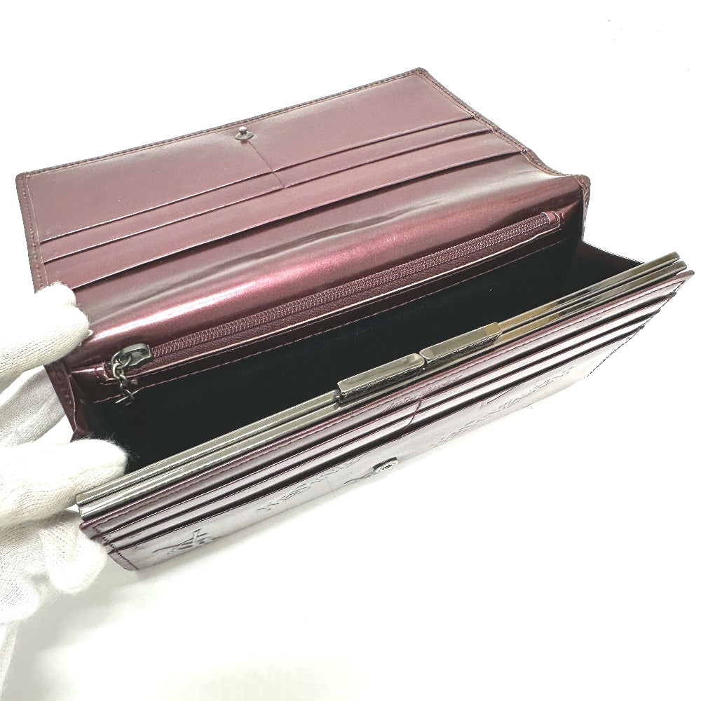 YVES SAINT LAURENT YSL Logo All Over Pattern Wallet Long Wallet Bifold Clasp Long Wallet Leather Women's Wine Red