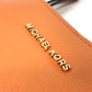 Michael Kors Logo Bag Reversible Handbag Shoulder Tote Bag Leather Women's Brown x Orange