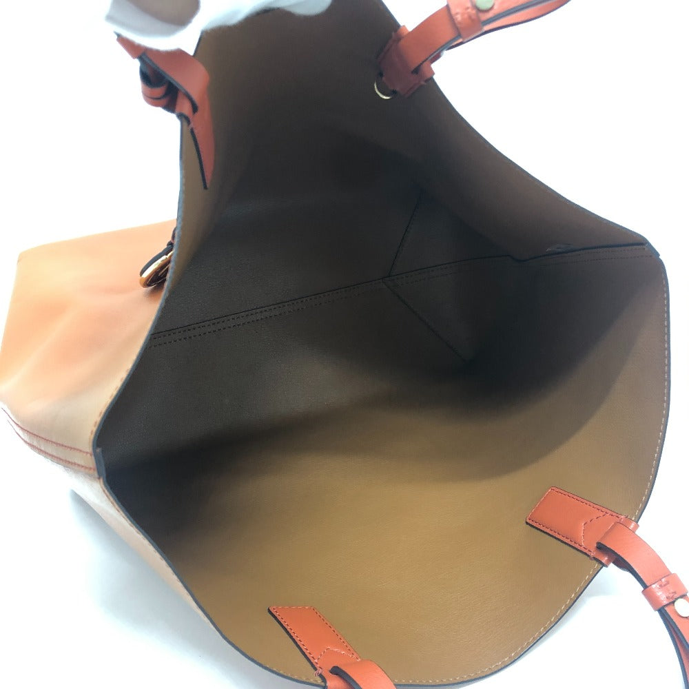 Michael Kors Logo Bag Reversible Handbag Shoulder Tote Bag Leather Women's Brown x Orange