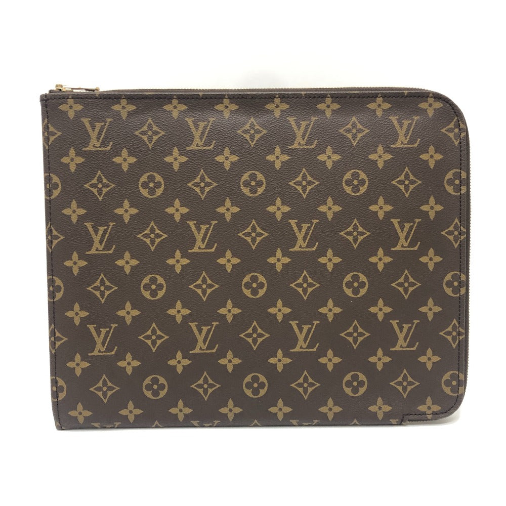 LOUIS VUITTON M53456 Posh Documentation Bag Second Bag Document Case L-shaped Zipper Clutch Bag Unisex Brown