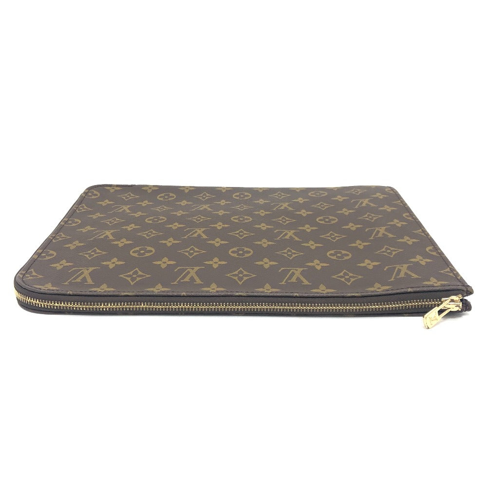 LOUIS VUITTON M53456 Posh Documentation Bag Second Bag Document Case L-shaped Zipper Clutch Bag Unisex Brown