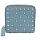VALENTINO Quilted Rockstud Wallet Compact Wallet Bifold Wallet Leather Women's Blue