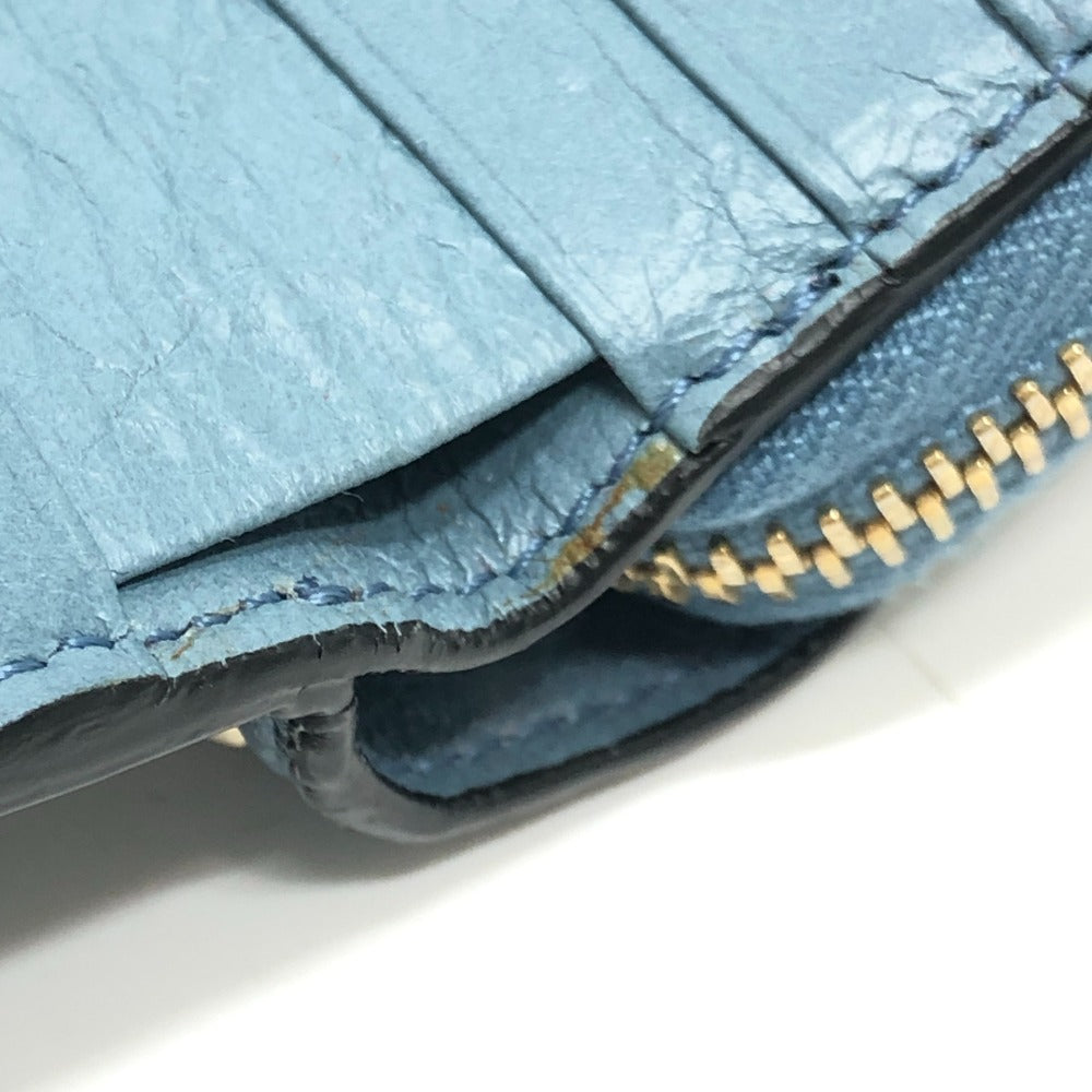 VALENTINO Quilted Rockstud Wallet Compact Wallet Bifold Wallet Leather Women's Blue