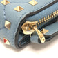 VALENTINO Quilted Rockstud Wallet Compact Wallet Bifold Wallet Leather Women's Blue