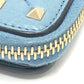 VALENTINO Quilted Rockstud Wallet Compact Wallet Bifold Wallet Leather Women's Blue