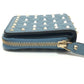 VALENTINO Quilted Rockstud Wallet Compact Wallet Bifold Wallet Leather Women's Blue