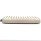 BOTTEGA VENETA 114076 Intrecciato Long Wallet Round Zipper Long Wallet Leather Women's White