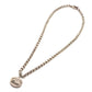 GUCCI Circle Logo Accessory Pendant Cursive Chain Necklace SV925 Women's Silver
