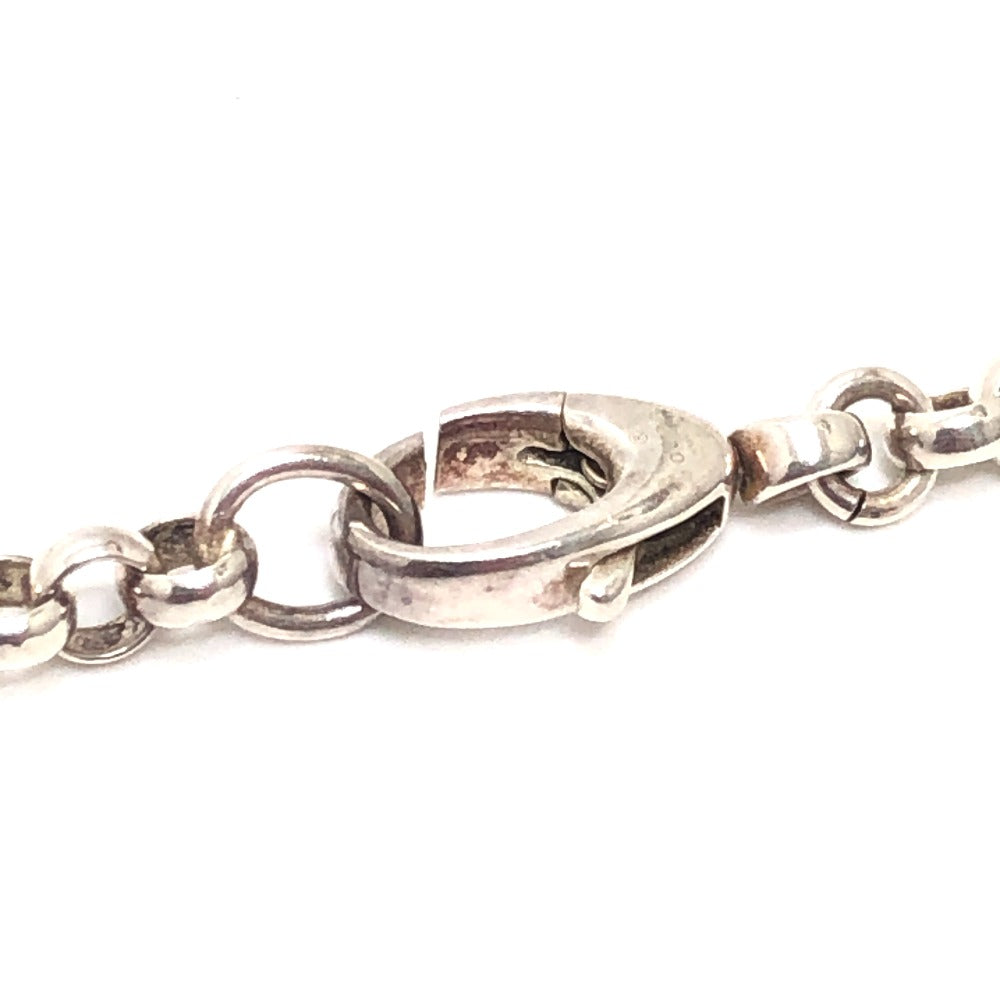 GUCCI Circle Logo Accessory Pendant Cursive Chain Necklace SV925 Women's Silver