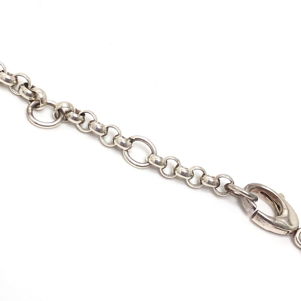 GUCCI Circle Logo Accessory Pendant Cursive Chain Necklace SV925 Women's Silver