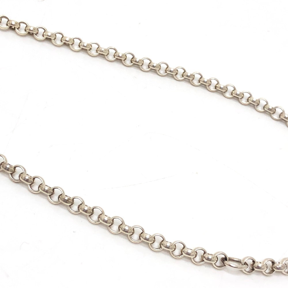 GUCCI Circle Logo Accessory Pendant Cursive Chain Necklace SV925 Women's Silver