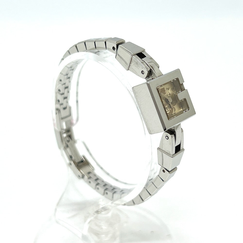 GUCCI 102 G Mini Square Chain Quartz Watch SS Ladies Silver