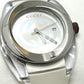 GUCCI 137.1 Sherry Line Date SS Rubber Belt Quartz Watch Plastic Men's White