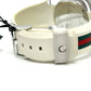 GUCCI 137.1 Sherry Line Date SS Rubber Belt Quartz Watch Plastic Men's White