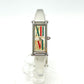GUCCI 1500L Square Bangle Watch Quartz Watch SS Ladies Silver