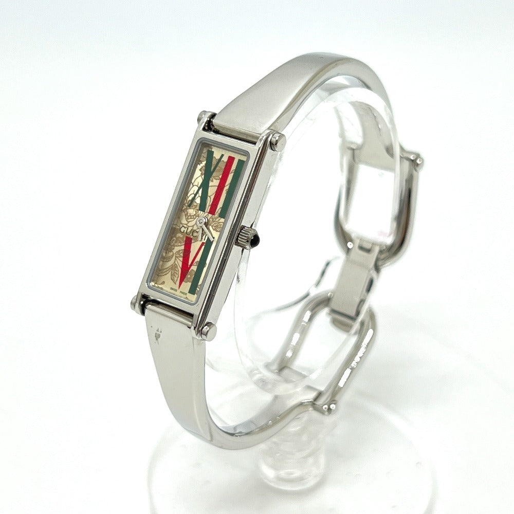 GUCCI 1500L Square Bangle Watch Quartz Watch SS Ladies Silver