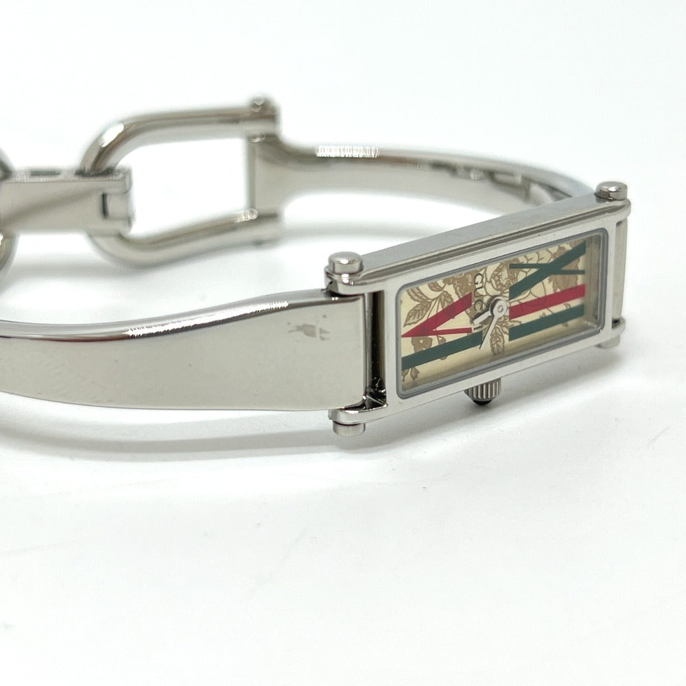 GUCCI 1500L Square Bangle Watch Quartz Watch SS Ladies Silver