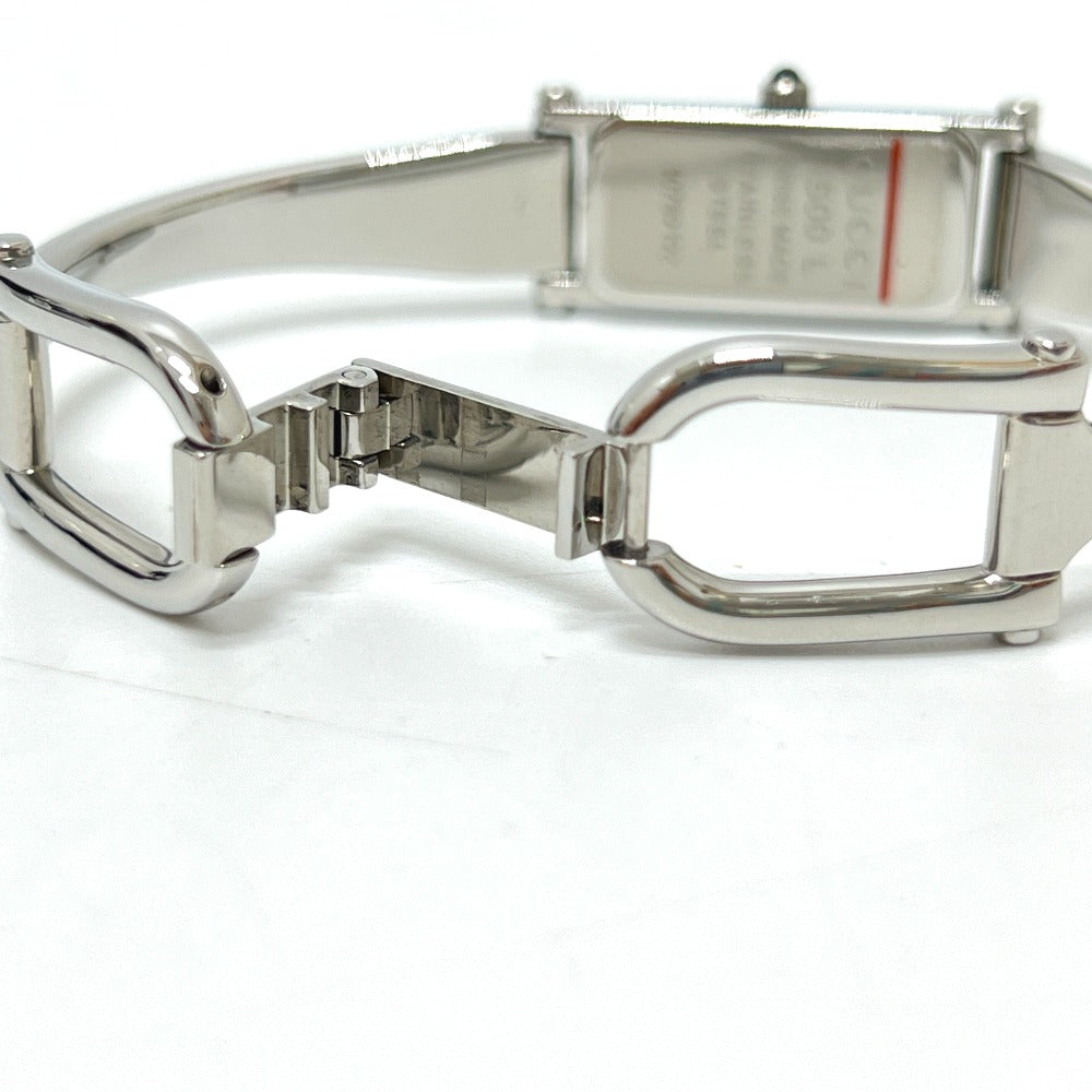 GUCCI 1500L Square Bangle Watch Quartz Watch SS Ladies Silver